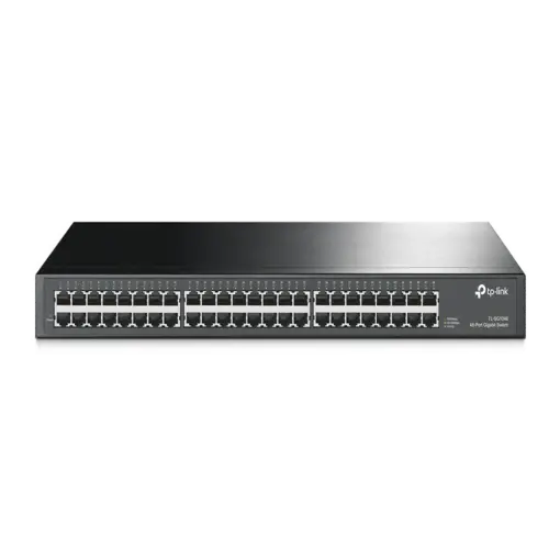 מתג רשת TP-LINK 48 פורט ג'יגה RJ45 10/100/1000 לארון תקשורת 19 אינץ' באחריות יבואן רשמי 3 שנים