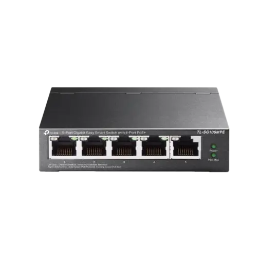 מתג רשת מנוהל TP-Link 5 פורטים POE+ GIGA 120W באחריות יבואן רשמי