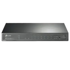 מתג רשת TP-LINK 8 פורטים GIGA POE+ 58W 10/100/1000Mbps 2 יציאות SFP באחריות יבואן רשמי 3 שנים