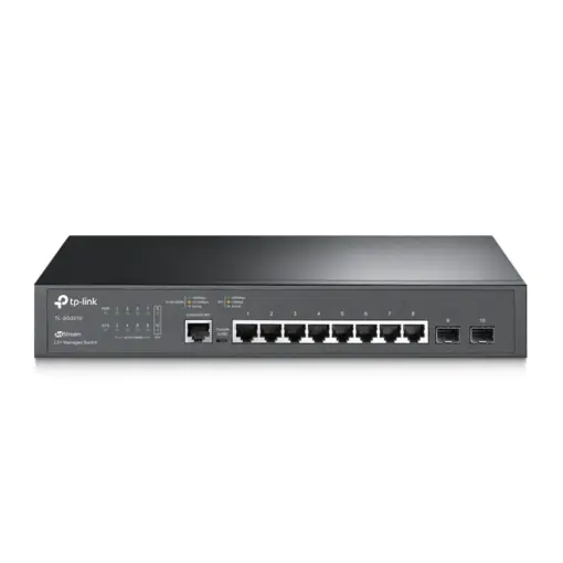 מתג רשת TP-Link מנוהל 8 פורטים Gigabit L2/L3 עם 2 יציאות SFP באחריות יבואן רשמי