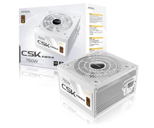 ספק כוח לבן ANTEC CSK 750DC Non-Modular 750W 80 PLUS Bronze 120MM