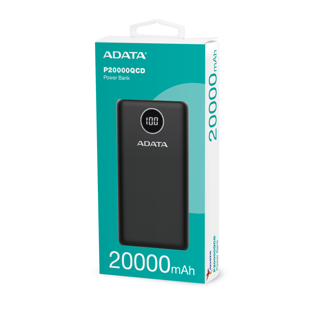 ADATA AP20000QCD 20,000mAh Power Bank USB Black- AP20000QCD-DGT-CBK – תמונה 2
