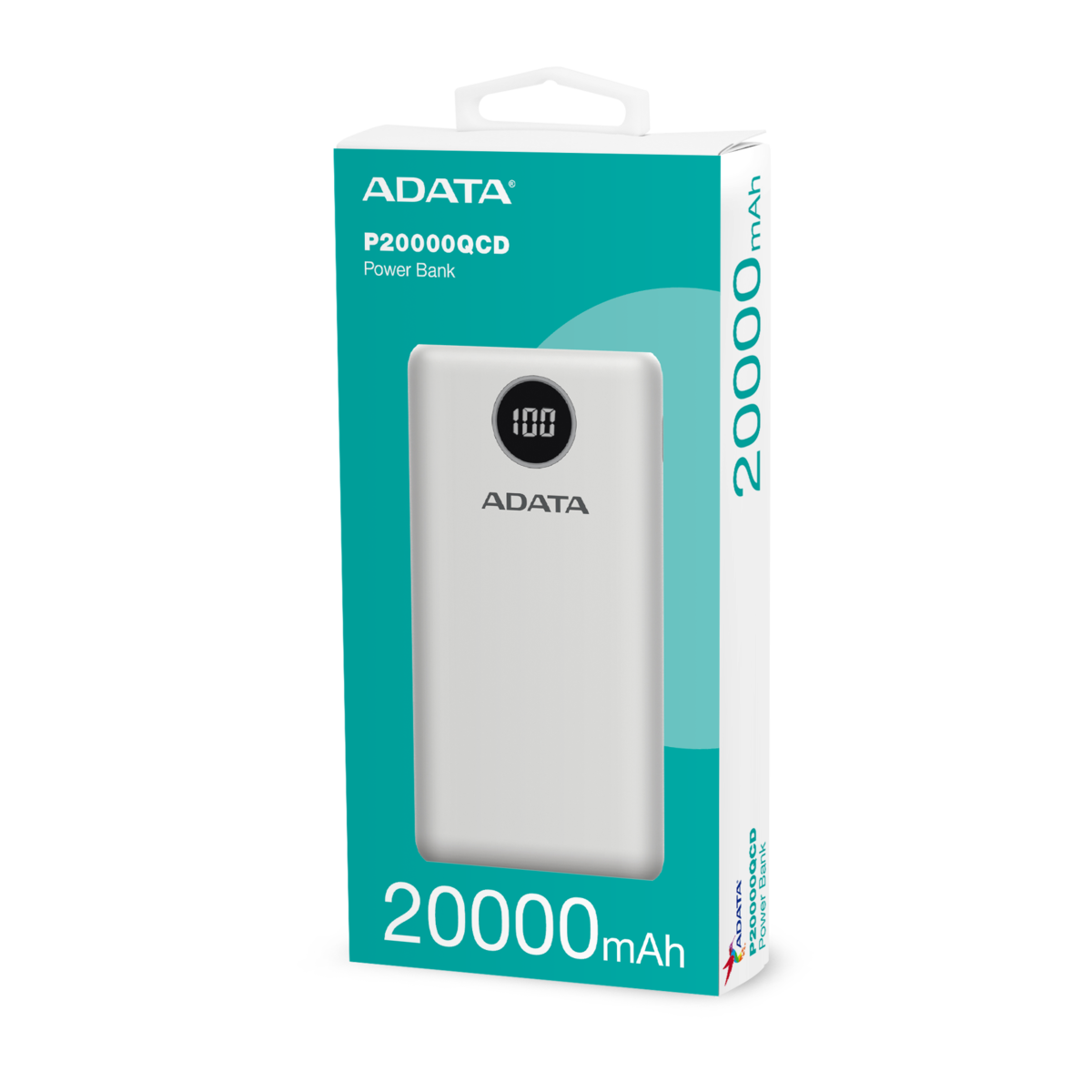 ADATA AP20000QCD 20,000mAh Power Bank USB White – תמונה 3