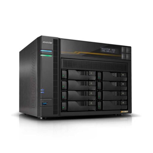 Asustor Lockerstor 8 Gen3 8 Bay NAS, Quad-Core 2.3GHz CPU, Dual USB 4 Ports, Dual 10GbE Ports, Dual