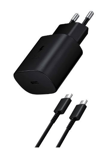 מטען וכבל USB סמסונג Type C 25W מהיר באחריות יבואן רשמי