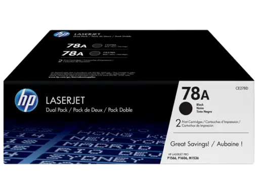 זוג טונרים HP P-1566 מקורי CE278-AF