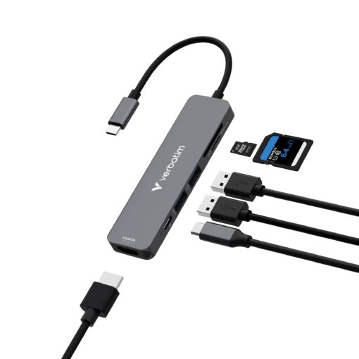 Verbatim USB-C Essentials Multiport Hub 6 Port with card read