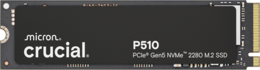 Crucial SSD P510 1TB PCIe Gen5 NVMe 2280 M.2 with heatsink