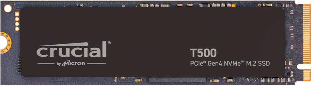 Crucial SSD 1TB T500 NVME M.2 PCIe Gen4 with heatsink