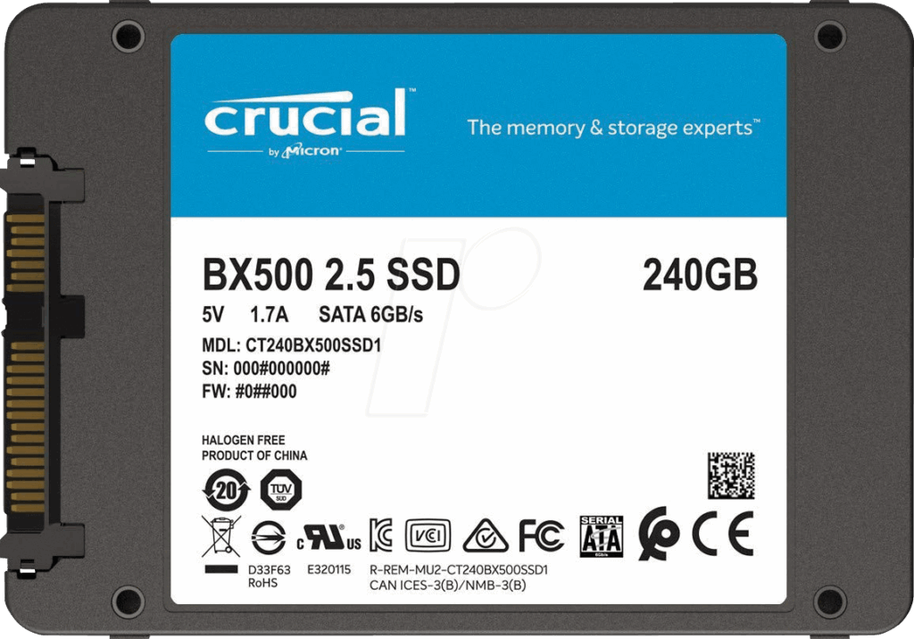 כונן SSD פנימי Crucial BX500 – 240GB – SATA 2.5 אינץ'