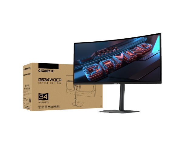 מסך Gigabyte GS34WQCA 34 WQHD VA 1Ms 120Hz HDR10 Curved Vesa100