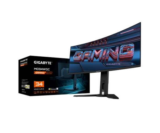 מסך קעור QD-OLED 0.03ms 175Hz GIGABYTE MO34WQC Curved 2K WQHD 34