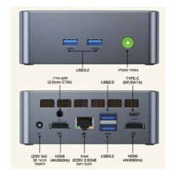 Alternative view of מחשב נייח קטן GMK-M3 Intel I5-12450H 16GB 1TB NVME WIN11 Pro