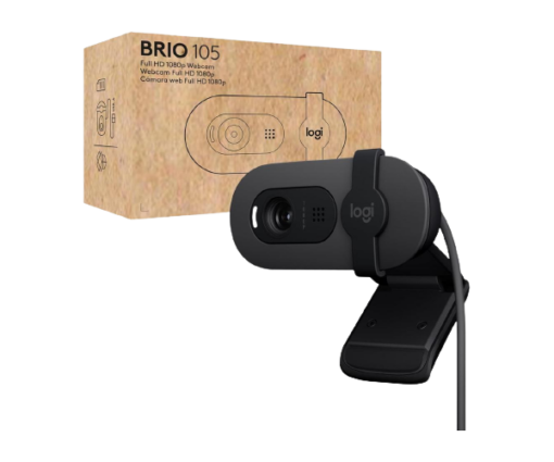 מצלמת רשת LOGITECH BRIO 105 FHD Built in Mic Auto Brightness