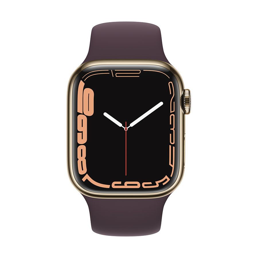 Apple Watch Series 7 GPS + Cellular, 41mm Stainless Steel Case with Sport Band - Regular - Graphite Stainless Steel Case with Abyss Blue Sport Band - Regular – תמונה 3