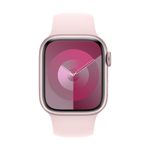Apple Watch Series 9 GPS 45mm Aluminium Case with Sport Band - Apple Watch Series 9 GPS 45mm Pink Aluminium Case with Light Pink Sport Band