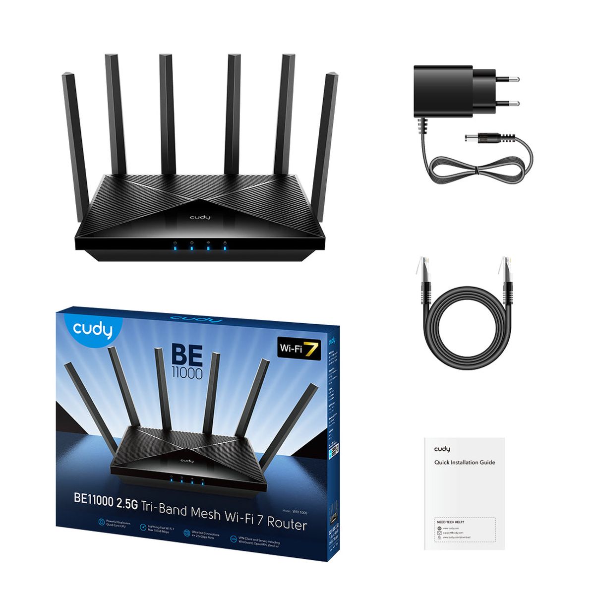 CUDY WR11000 2.5G Tri-Band Mesh Wi-Fi 7 Router – תמונה 3