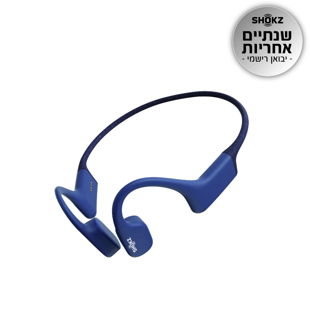 אוזניות שחיה SHOKZ OPENSWIM MP3 כחול 4GB IP68 8 שעות סוללה באחריות יבואן רשמי