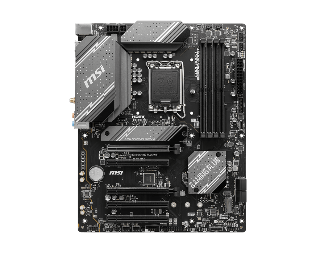 לוח אם MSI B760 GAMING PLUS WIFI Intel LGA1700 DDR5 6800MHz 192GB 2xM.2 2.5Gbps WiFi 6E באחריות יבואן רשמי