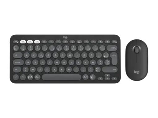 סט מקלדת ועכבר אלחוטי Logitech Pebble 2 COMBO K380S M350S Bluetooth גרפיט, 36 חודשי סוללה, באחריות יבואן רשמי