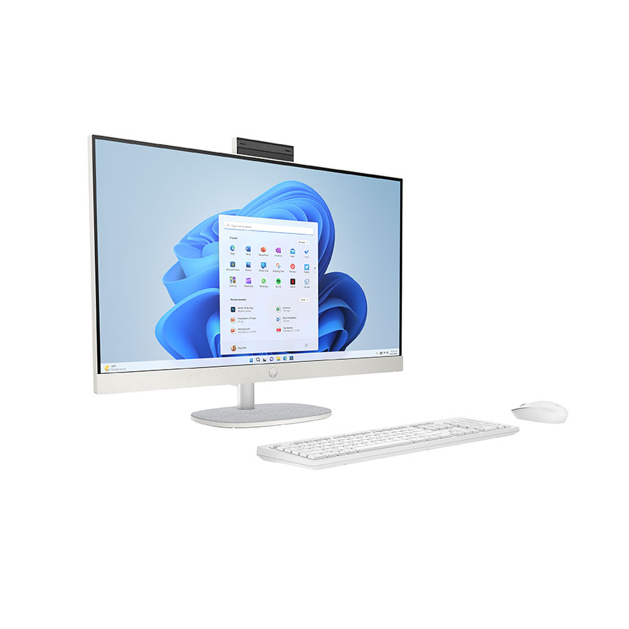 HP AIO 27` FHD i7-1355U 16GB (2x8GB) 512SSD DOS WHITE 3YOS – תמונה 2