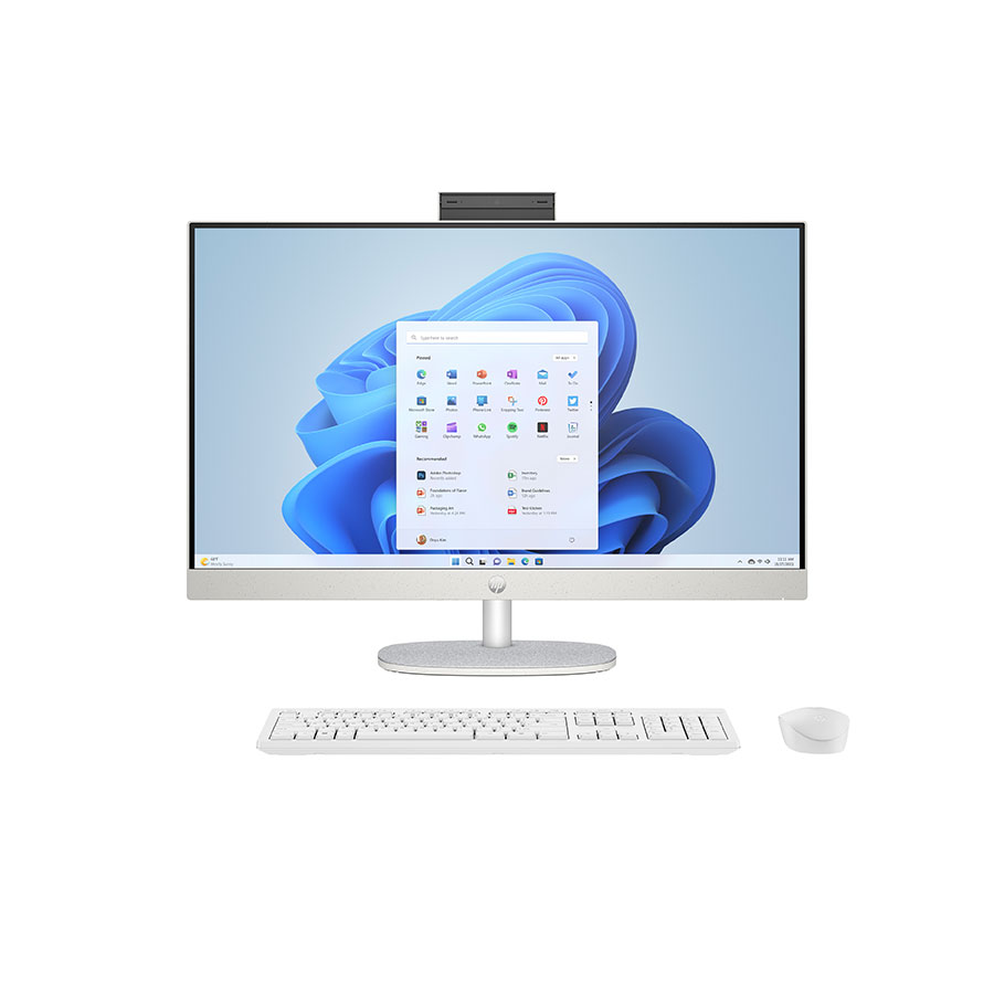 HP AIO 27` FHD i7-1355U 16GB (2x8GB) 512SSD DOS WHITE 3YOS – תמונה 3