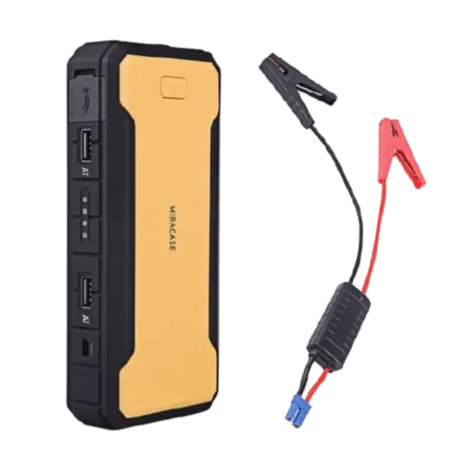 סוללת חירום להתנעת רכב Miracase 12000mAh שחור-צהוב 20 התנעות באחריות יבואן רשמי