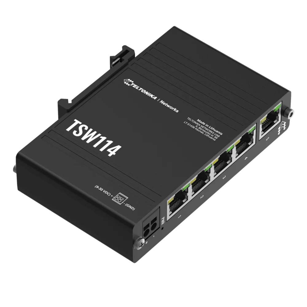 מתג תעשייתי TELTONIKA TSW114 5 פורטים 1Gbps באחריות יבואן רשמי