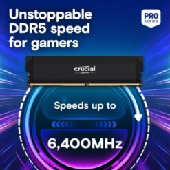 Alternative view of זכרון Crucial 32GB DDR5 Pro Overclocking 6400MHZ 1.35V C40 Black