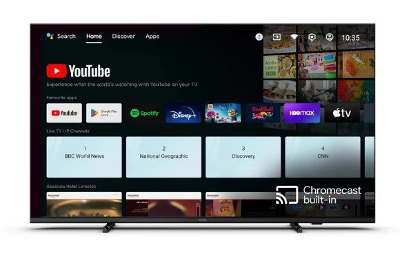 מסך מלונאי Philips בגודל 50 אינץ' 4K UHD דגם 50HFL4518U עם Android TV 11 ו-WiFi