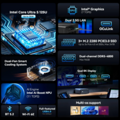 Alternative view of מחשב מיני GMKtec K15 Intel Ultra5 125U 16GB 1TB WIN11 Pro