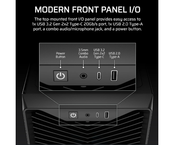 מארז מחשב Corsair 3200D RS ARGB – Mid Tower – ATX – 3 מאווררי ARGB 120mm – שחור – תמונה 2