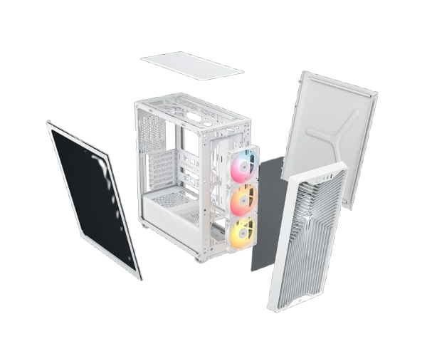 מארז מחשב Corsair 3200D RS ARGB – Mid Tower – צבע לבן – תמונה 3