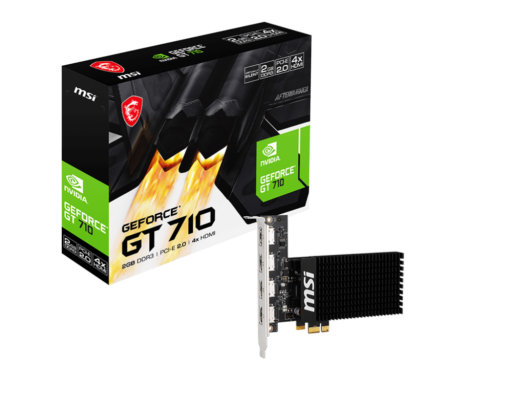 כרטיס מסך MSI GT 710 2GB GDDR6 4HDMI שחור מקצועי באחריות יבואן רשמי