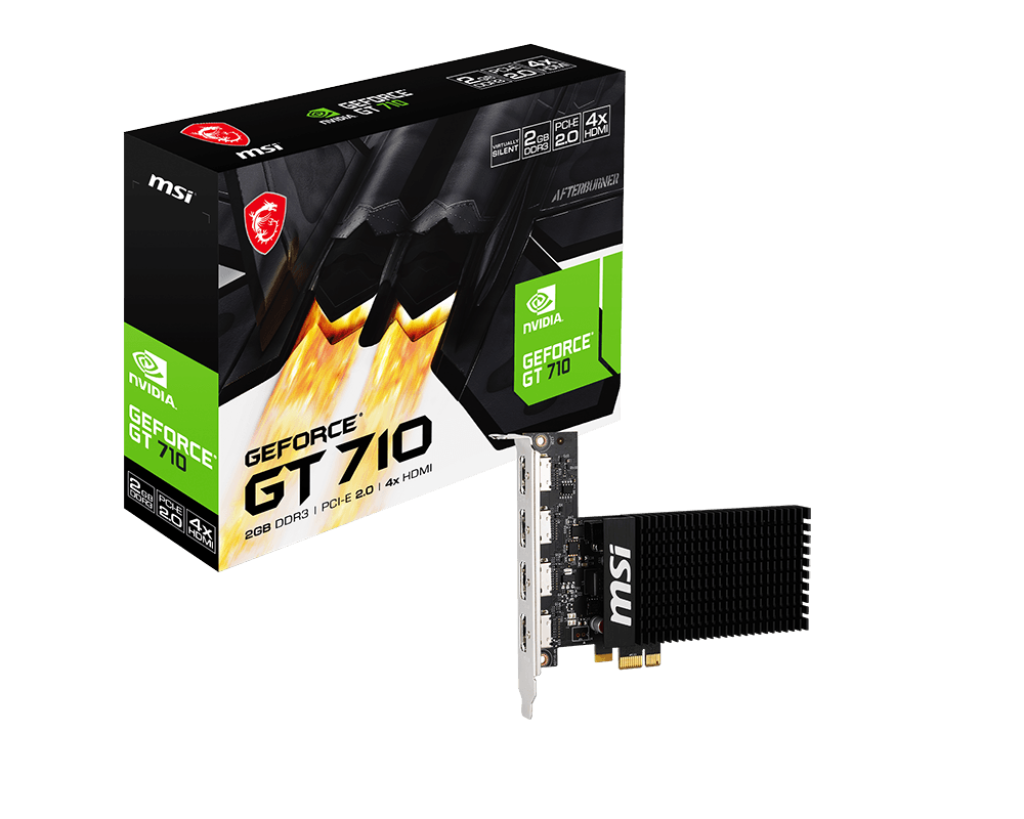 כרטיס מסך MSI GT 710 2GB GDDR6 4HDMI שחור מקצועי באחריות יבואן רשמי