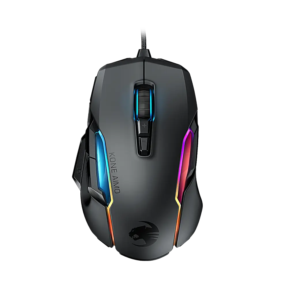עכבר גיימינג ROCCAT Kone AIMO Remastered – חיישן Owl-Eye 16000 DPI – תאורת RGBA – חיבור קווי – שחור