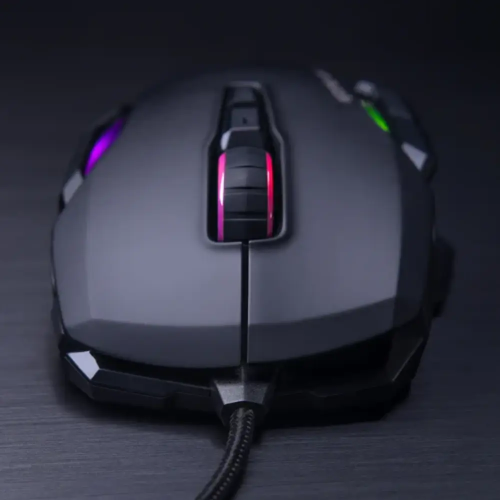 עכבר גיימינג ROCCAT Kone AIMO Remastered – חיישן Owl-Eye 16000 DPI – תאורת RGBA – חיבור קווי – שחור – תמונה 2