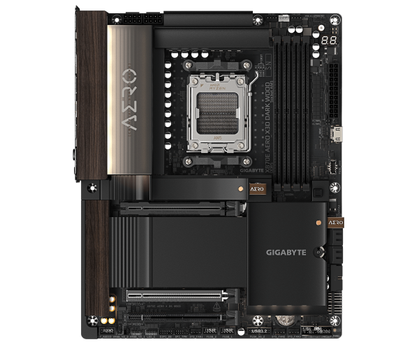 לוח אם Gigabyte X870E AERO X DK WOOD – תושבת AM5 – ערכת שבבים X870E – זיכרון DDR5 – WiFi 7 – ATX – תמונה 3