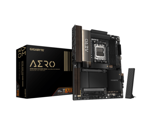 לוח אם Gigabyte X870E AERO X DK WOOD – תושבת AM5 – ערכת שבבים X870E – זיכרון DDR5 – WiFi 7 – ATX