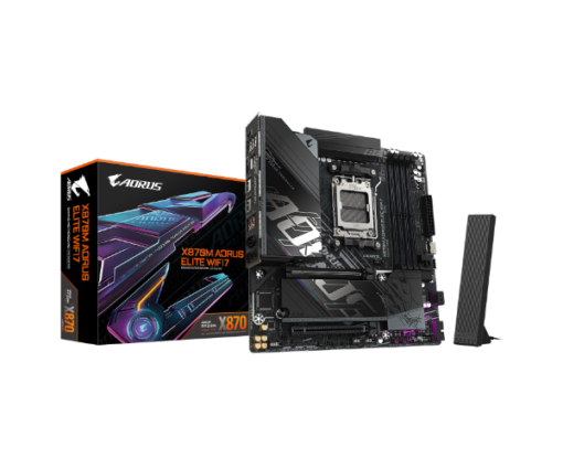 לוח אם Gigabyte X870M A ELITE WF7 – AM5 – ערכת שבבים X870E – ATX – DDR5 – Wi-Fi 7 – PCIe 5.0