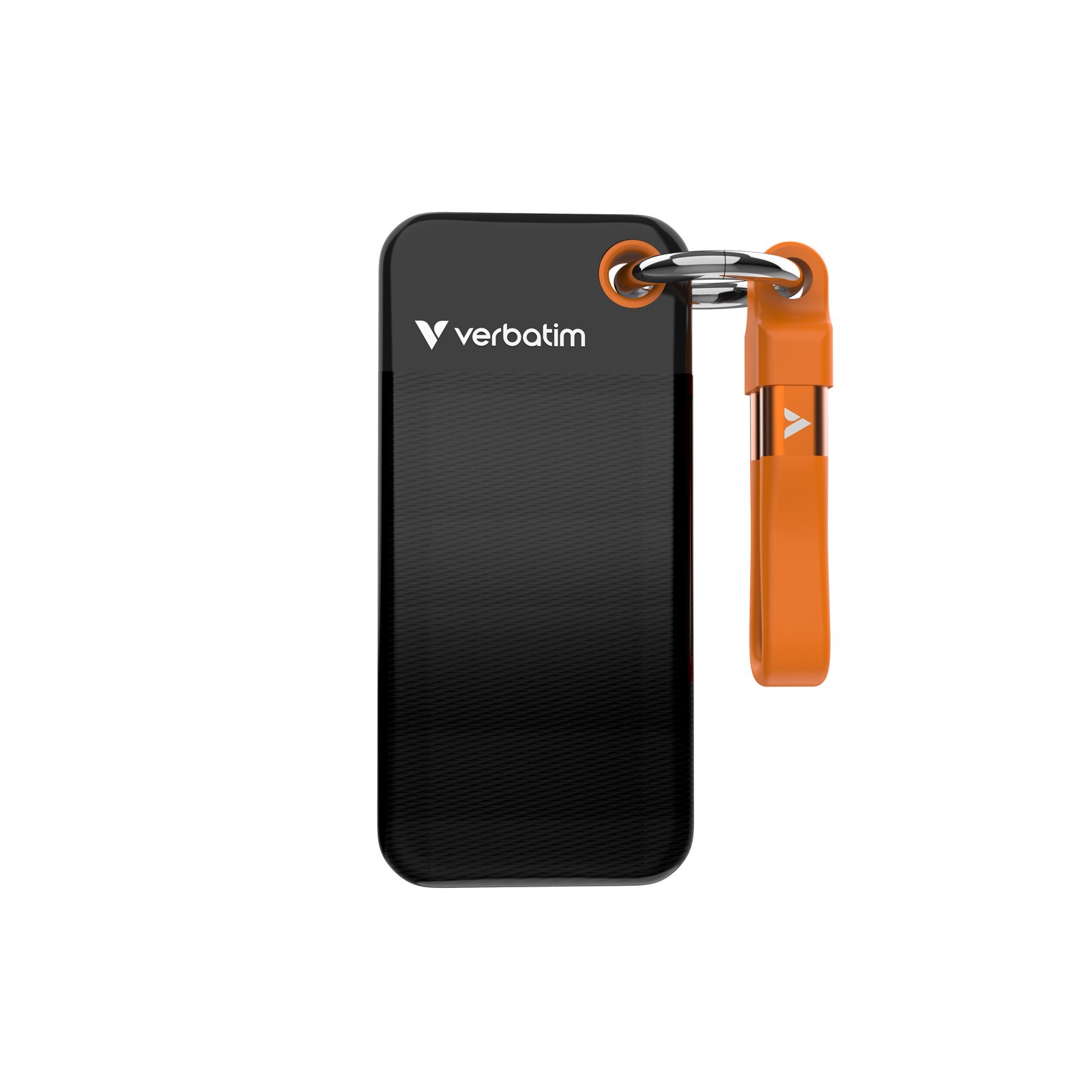 כונן SSD חיצוני נייד Verbatim Pocket – קיבולת 2TB – ממשק USB 3.2 Gen 2 Type-C – צבע שחור/כתום