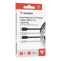 Alternative view of VERBATIM SYNC&CHARGE USB C TO LIGHTNING 1M – מארז זוגי