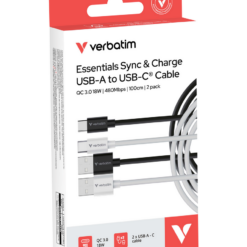 Alternative view of VERBATIM SYNC&CHARGE USB A TO USB C 1M – מארז זוגי
