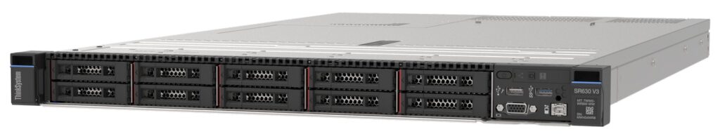 שרת Lenovo ThinkSystem SR630 V4 – מעבד Intel Xeon 6507P 8C – מארז Rack 1U – בקר RAID 940-8i – ספק כוח 1300W