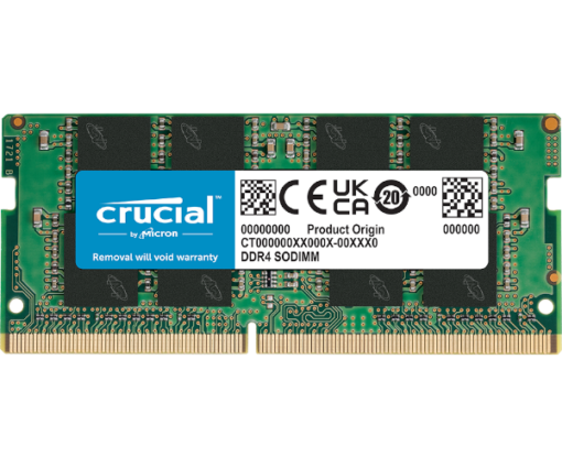 זכרון למחשב נייד Crucial DDR4 16GB SODIMM – מהירות 3200MHz – CL22