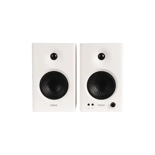 רמקולי סטודיו מוגברים Edifier MR4 – הספק 21W + 21W – טווח תדרים 60Hz–20kHz – צבע לבן