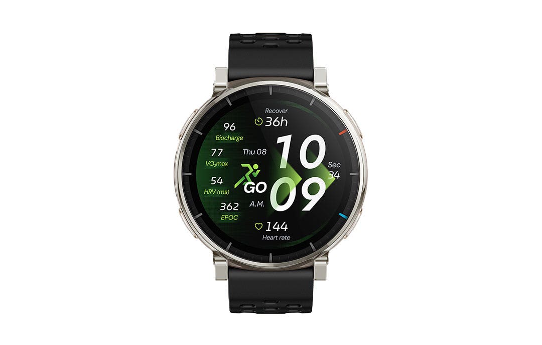 שעון חכם Amazfit Active 3 Premium – מסך AMOLED ספיר 1.32" – GPS – עמידות 5ATM – סוללה עד 12 ימים – כסוף שחור