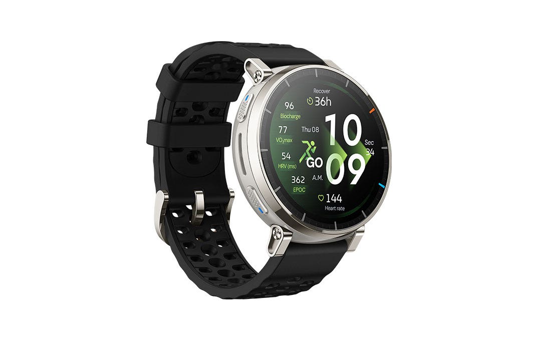 שעון חכם Amazfit Active 3 Premium – מסך AMOLED ספיר 1.32" – GPS – עמידות 5ATM – סוללה עד 12 ימים – כסוף שחור – תמונה 2