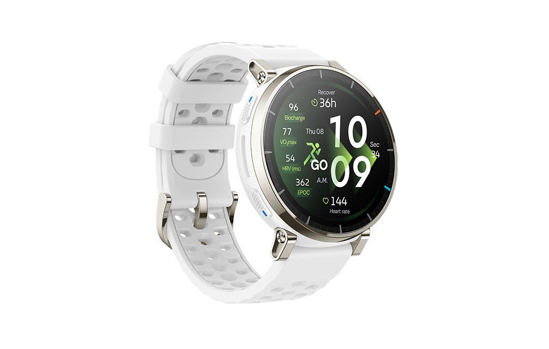 שעון חכם Amazfit Active 3 Premium – מסך AMOLED ספיר 1.32" – GPS – עמידות 5ATM – סוללה עד 12 ימים – צבע לבן – תמונה 2