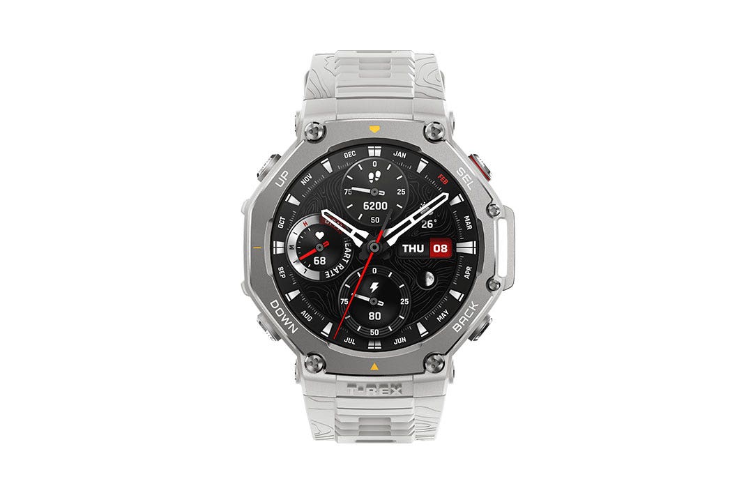 שעון חכם Amazfit T-Rex 3 48mm – מסך AMOLED 1.5" – GPS דו-תדרי – עמידות 10ATM – סוללה עד 27 ימים – אפור
